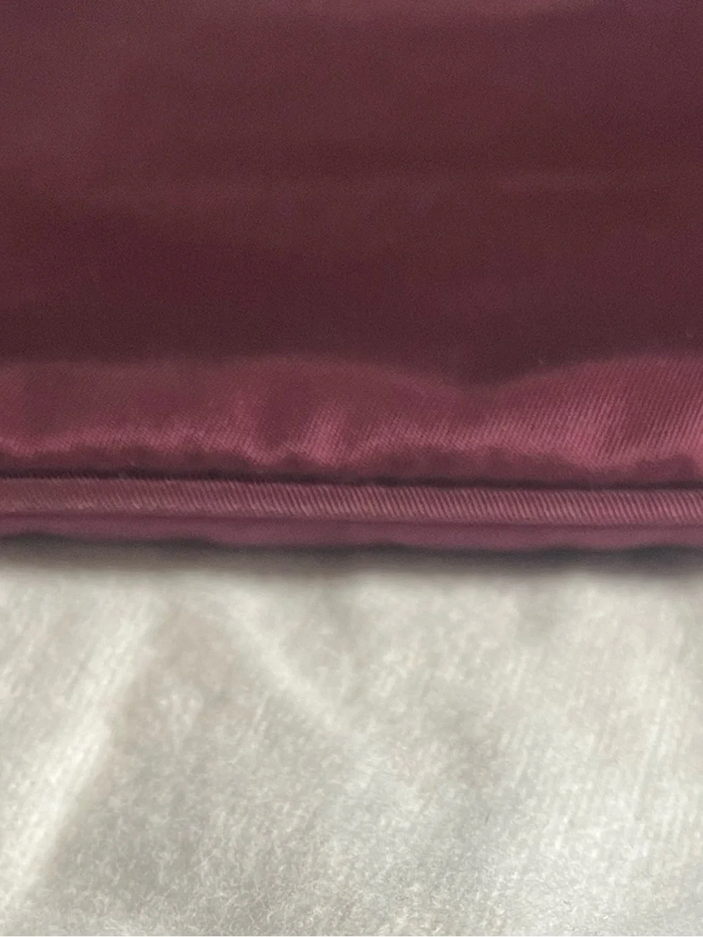 Prada Deep Burgundy Nylon Wristlet Clutch with Logo Plaque